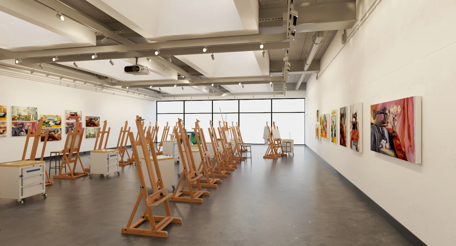 Studio Arts Space Interior Scene 3D Model_07